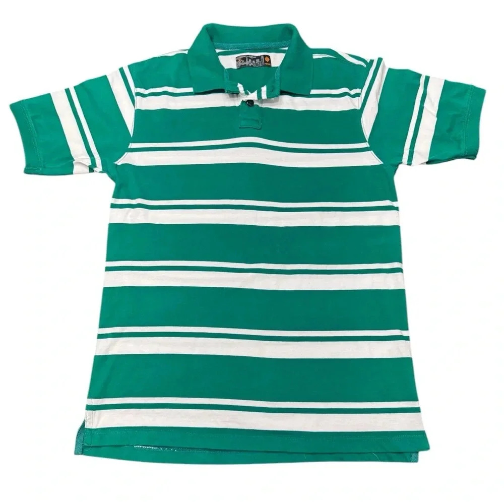 Green and white striped polo Men’s Size X-Large
